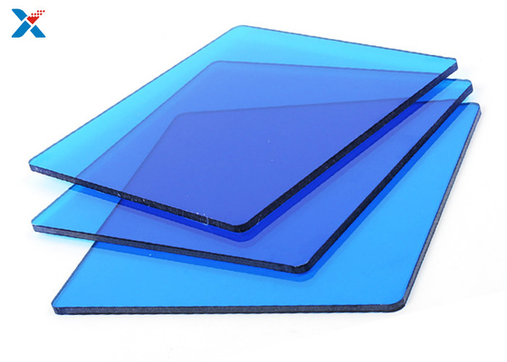 Tấm lợp polycarbonate Perspex trong suốt Chống va đập màu xanh lam
