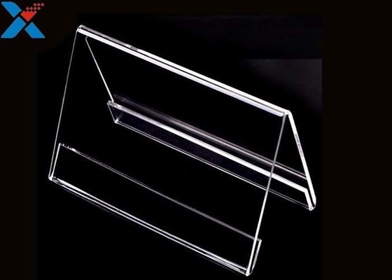Tấm hiển thị acrylic hình dạng 3mm V Hình dạng rõ ràng Người giữ biển hiệu trên mặt bàn Perspex