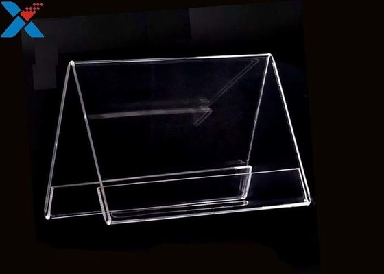 Tấm hiển thị acrylic hình dạng 3mm V Hình dạng rõ ràng Người giữ biển hiệu trên mặt bàn Perspex