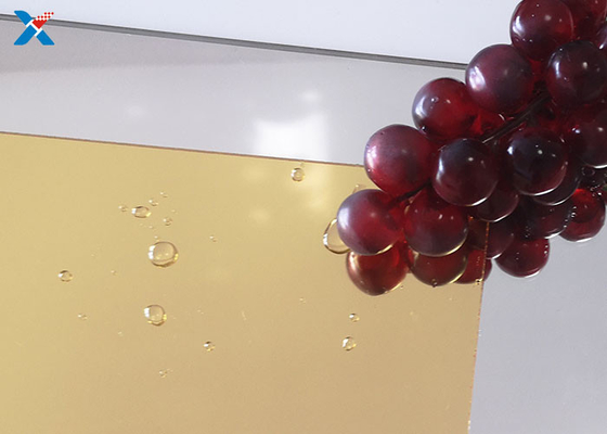 Tấm gương acrylic màu vàng 2mm Tấm kính trang trí tường Plexi